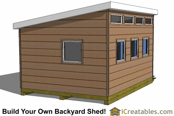 12x16-S3 Modern Shed Plans Emailed