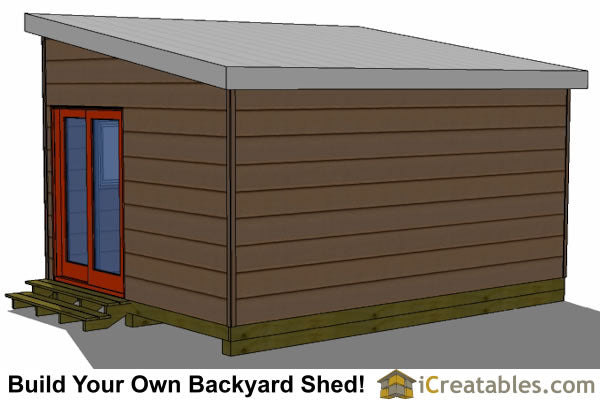 12x16-S3 Modern Shed Plans Emailed