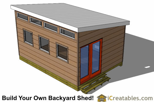 12x16-S3 Modern Shed Plans Emailed