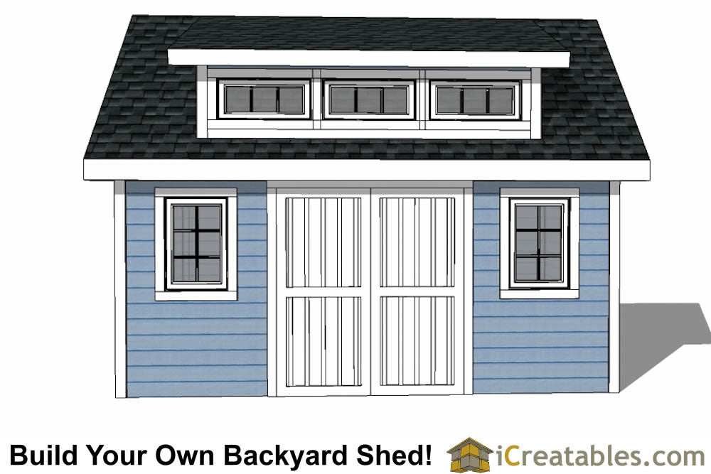 12x16-D Dormer Shed Plans Emailed