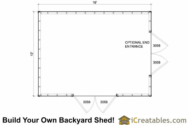 12x16-LT Lean To Shed Plans Emailed