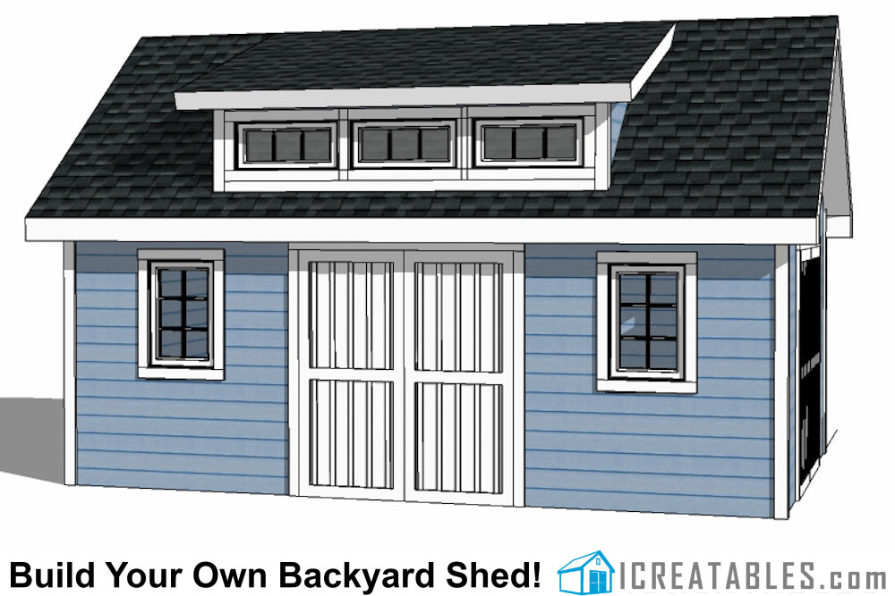 12x20-D Dormer Shed Plans Emailed