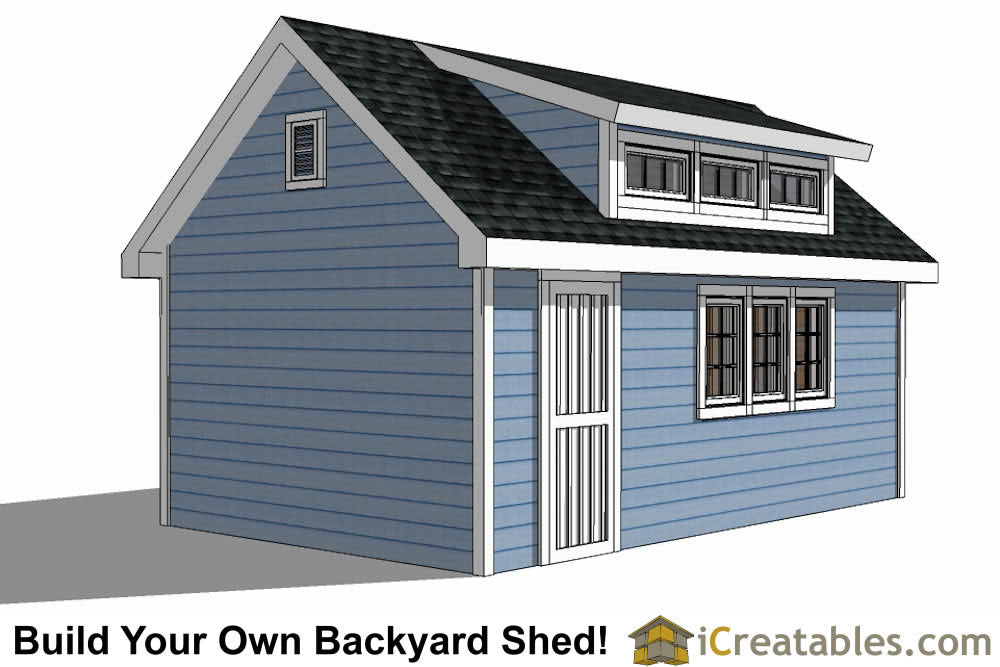 12x20-D Dormer Shed Plans Emailed