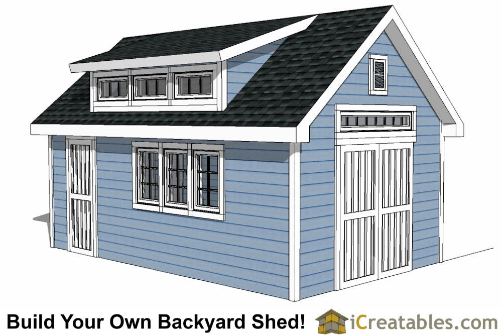 12x20-D Dormer Shed Plans Emailed