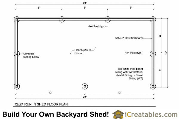 12x24-RILT Run In Shed Plans Emailed
