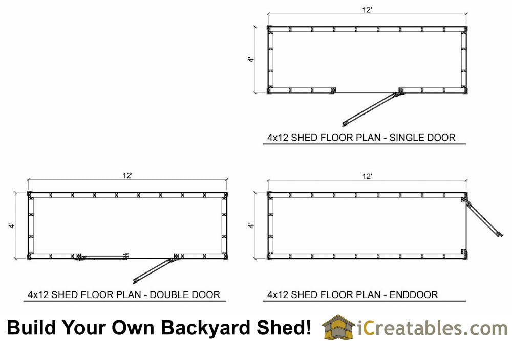 4x12-B Backyard Shed Plans Emailed