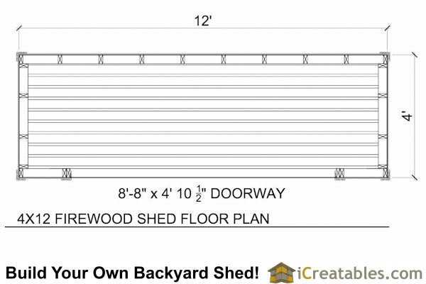5x12-FW Firewood Shed Plans Emailed