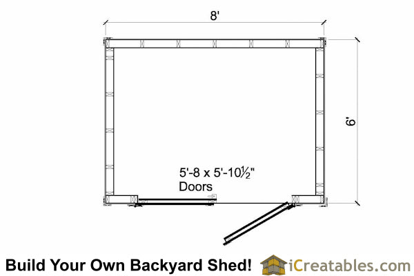 6x8-LT Lean To Shed Plans Emailed
