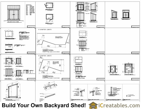 6x8-LT Lean To Shed Plans Emailed