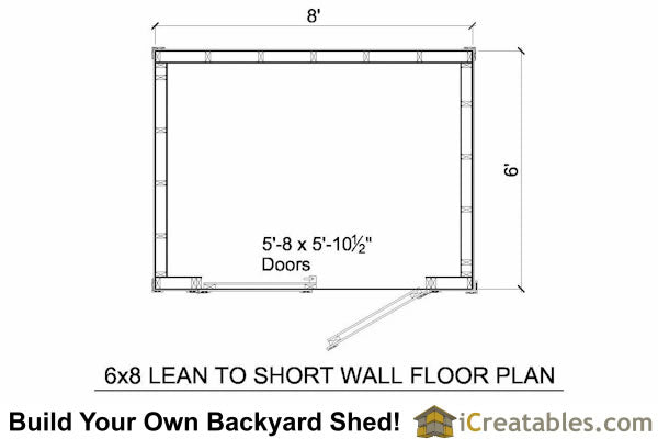 6x8-LTSW Lean To Short Wall Plans Emailed