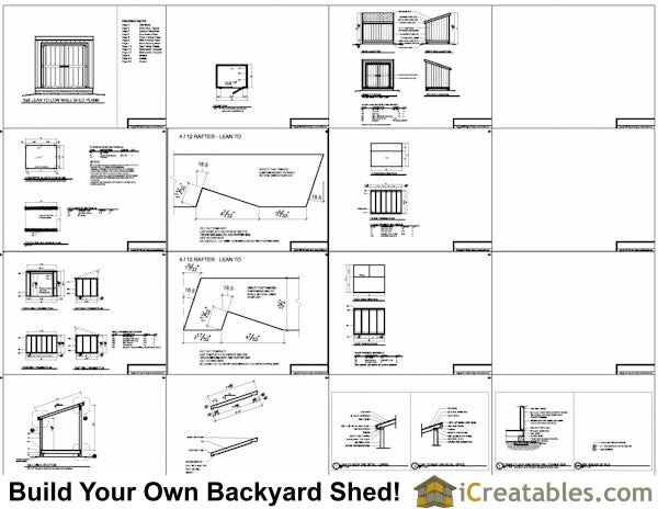 6x8-LTSW Lean To Short Wall Plans Emailed