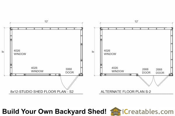8x12-S2 Modern Shed Plans Emailed