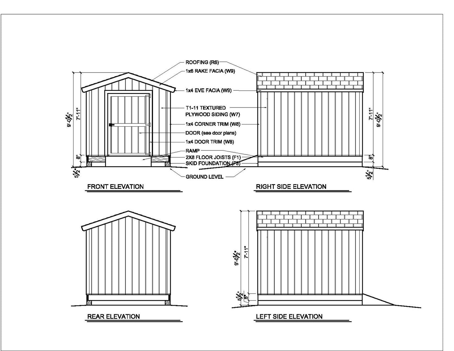 8x10-B Backyard Shed Plans Emailed