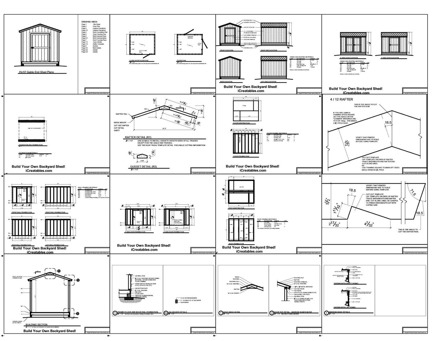 8x10-B Backyard Shed Plans Emailed