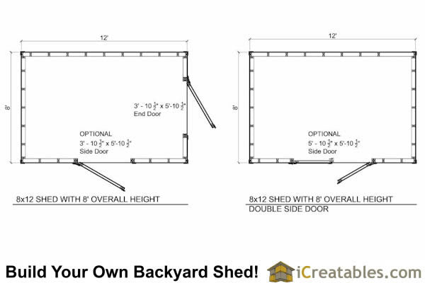 8x12-B8 Backyard Shed Plans Emailed