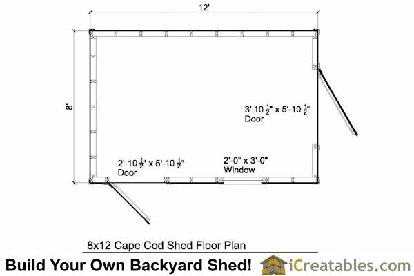 8x12-CC Cape Cod Shed Plans Emailed