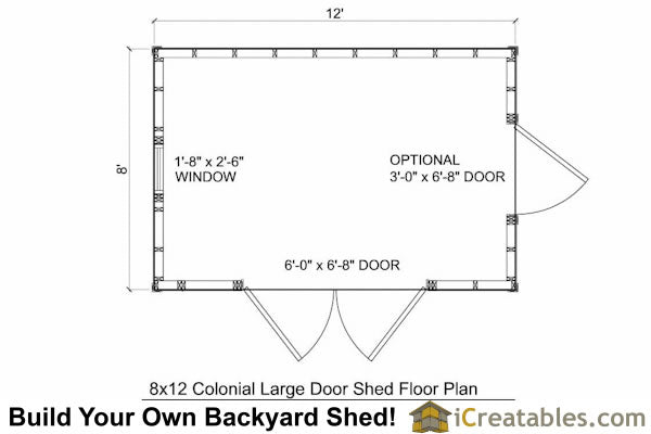 8x12-CLD Colonial Large Door Plans Emailed