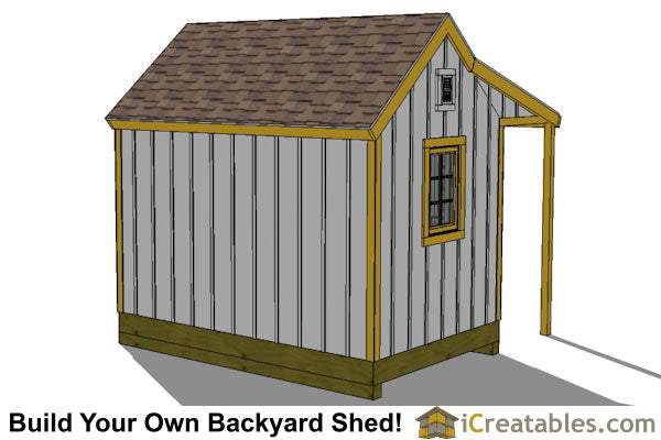 8x12-COP Colonial Porch Shed Plans Emailed