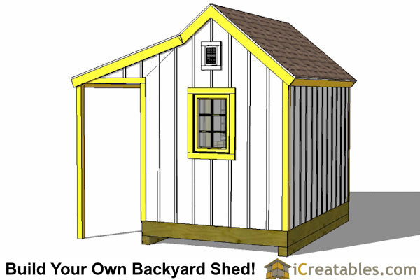 8x12-COP Colonial Porch Shed Plans Emailed
