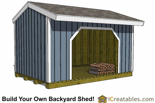 8x12-FW Firewood Shed Plans Emailed