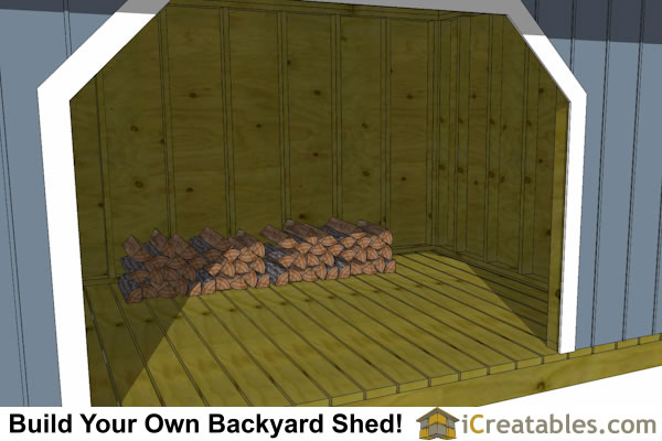 8x12-FW Firewood Shed Plans Emailed