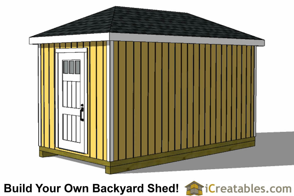 8x12-H Hip Roof Shed Plans Emailed