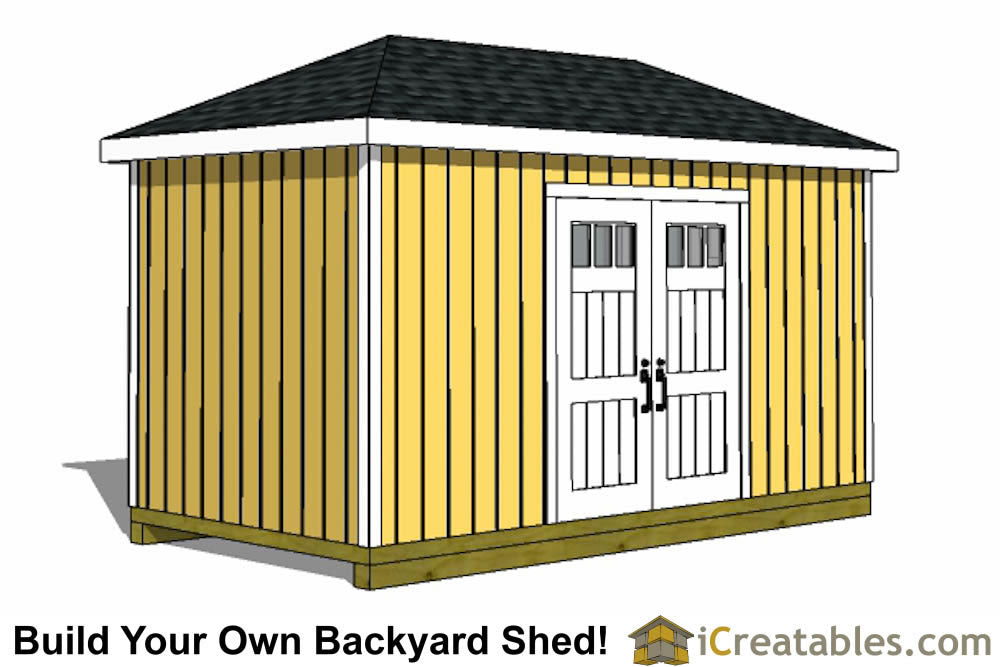 8x12-H Hip Roof Shed Plans Emailed