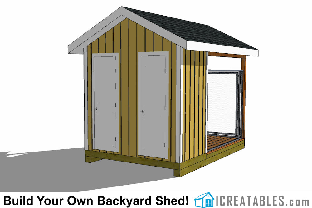 8x12-K2 Dog Kennel Plans Emailed