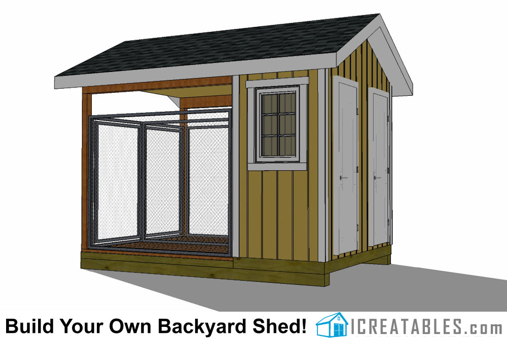 8x12-K2 Dog Kennel Plans Emailed