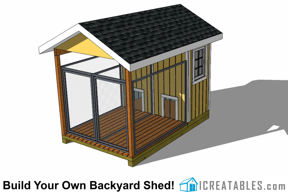 8x12-K2 Dog Kennel Plans Emailed
