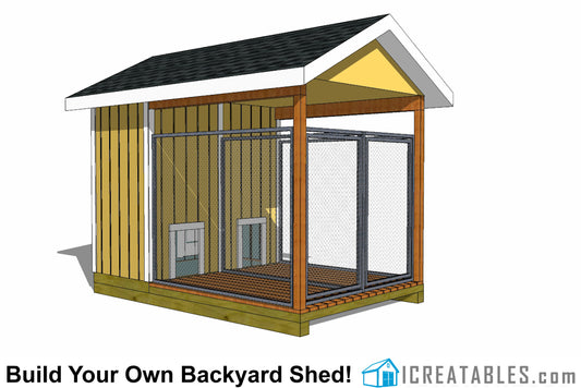 8x12-K2 Dog Kennel Plans Emailed