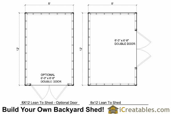 8x12-LT Lean To Shed Plans Emailed
