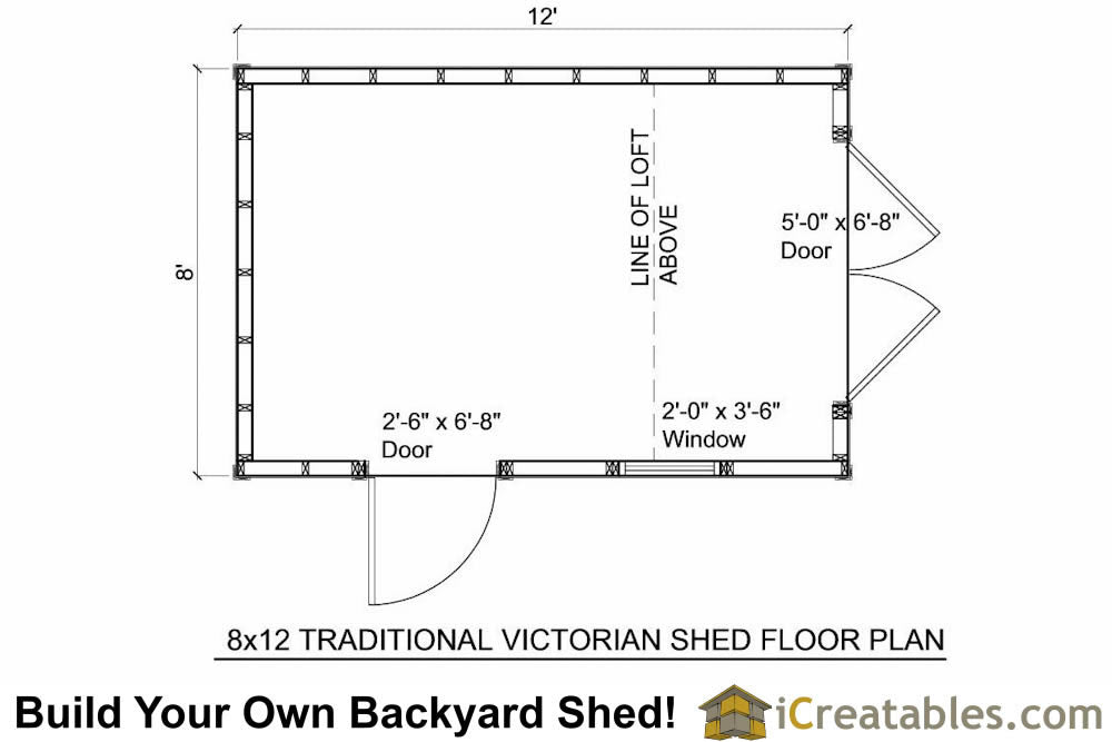 8x12-TV Victorian Shed Plans Emailed