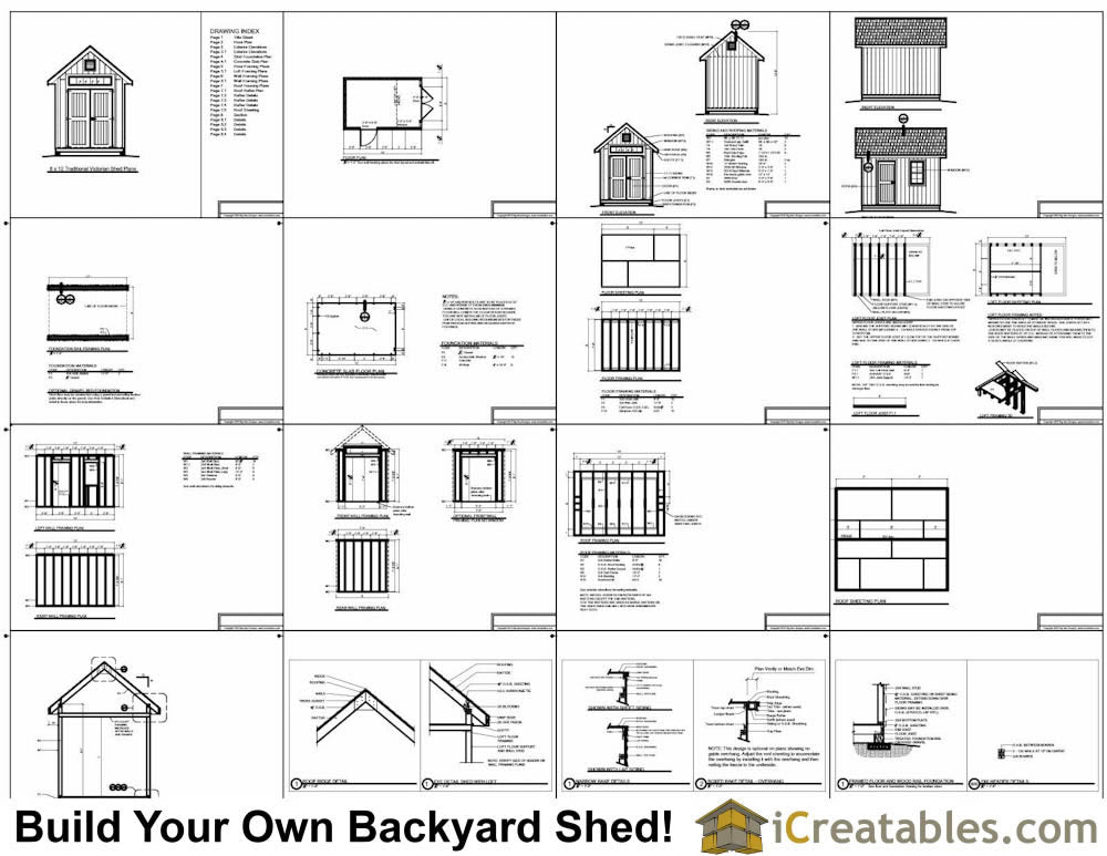 8x12-TV Victorian Shed Plans Emailed
