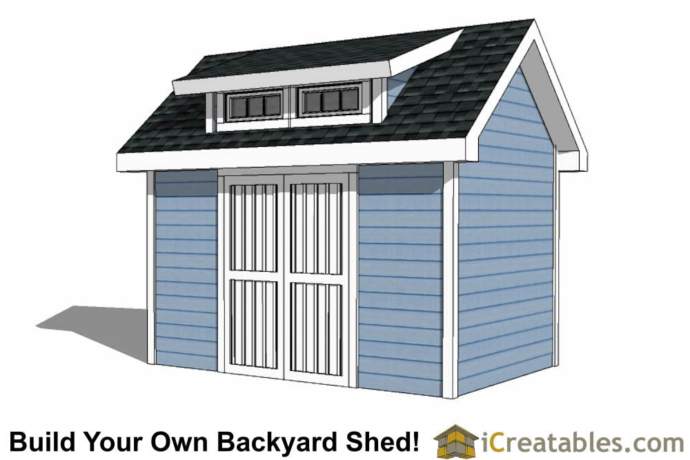 8x12-D Dormer Shed Plans Emailed