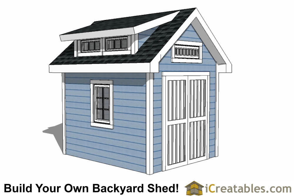 8x12-D Dormer Shed Plans Emailed