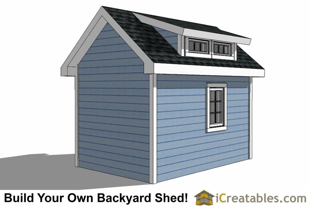 8x12-D Dormer Shed Plans Emailed