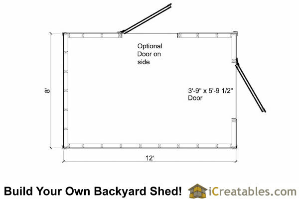 8x12-B Backyard Shed Plans Emailed