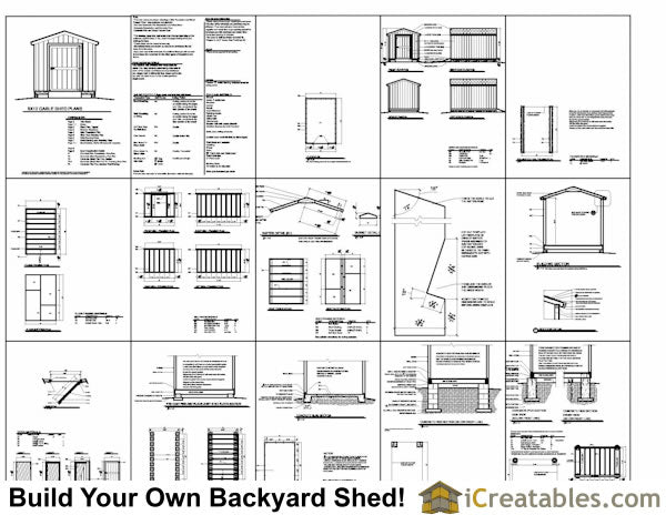 8x12-B Backyard Shed Plans Emailed