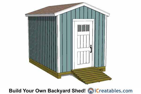 8x12-BT Backyard Tall Shed Plans Emailed